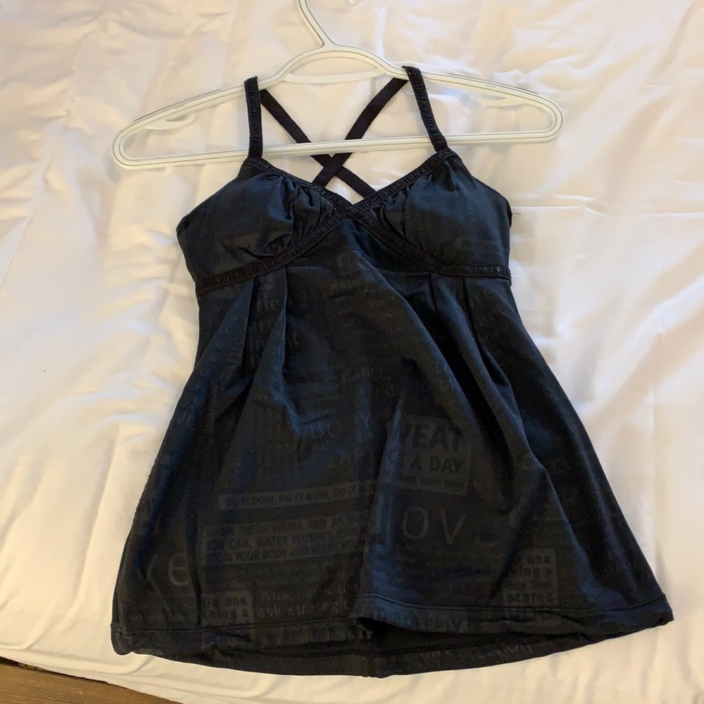 Lululemon black Strappy tank. Size 4. Worn 1x.